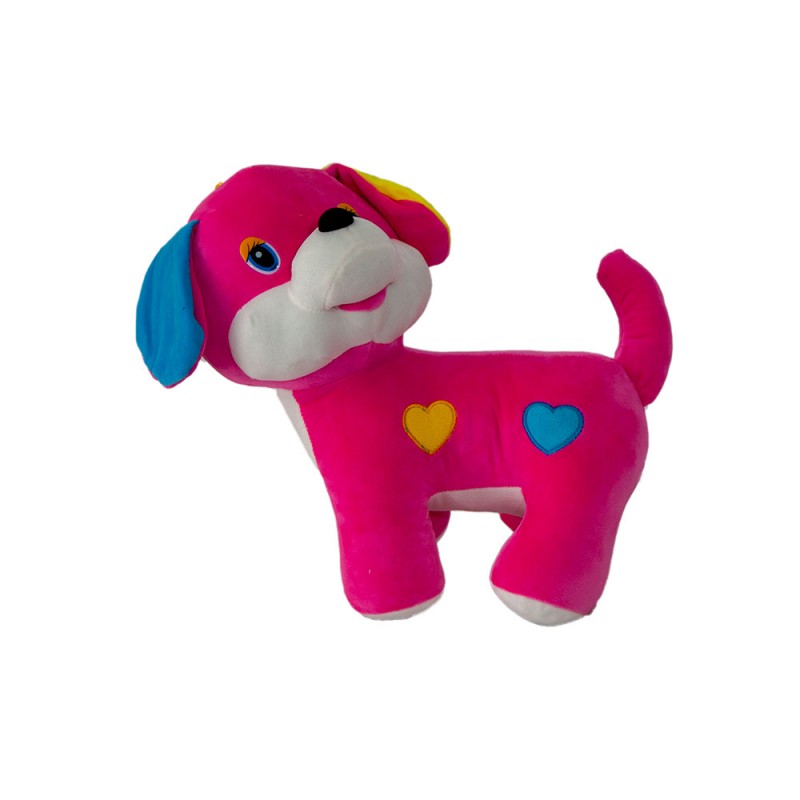 Pink Velour Plush Dog