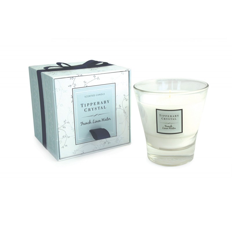 French Linen Water Candle Filled Tumbler Glass