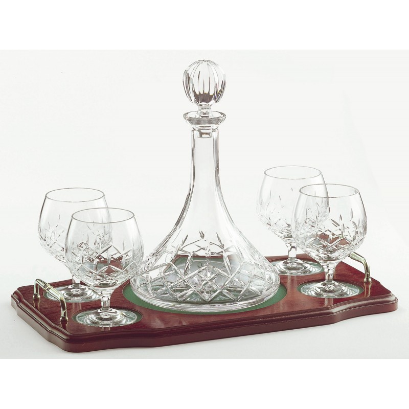 Longford Minature Brandy Decanter Tray Set - Galway Crystal