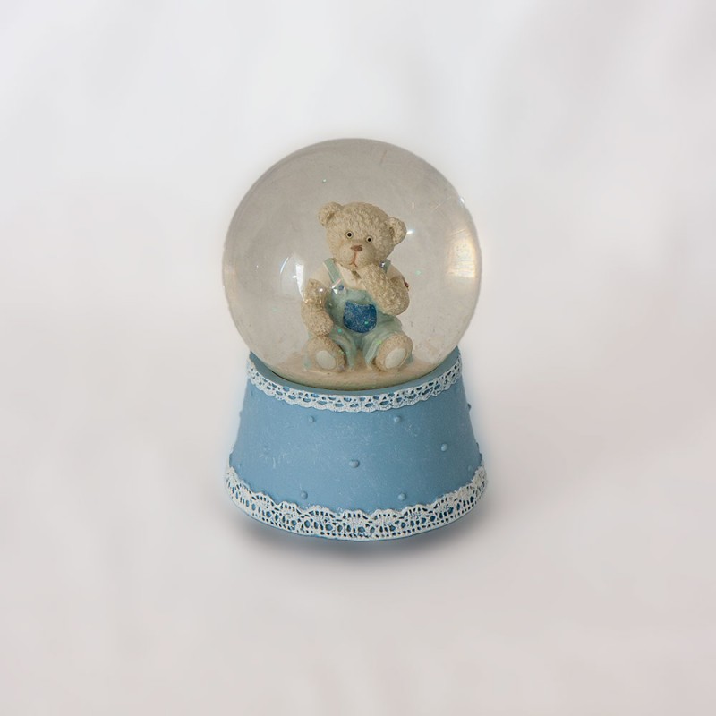 Cherished Moments Teddy Bear Musical Snow Globe - Boy