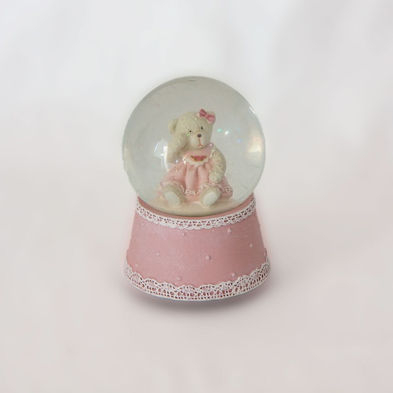 Cherished Moments Teddy Bear Musical Snow Globe - Girl