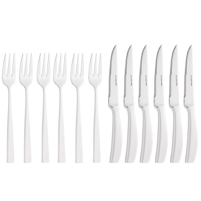 Eternal 12 Piece Steak Knives & Forks Set Belleek Living