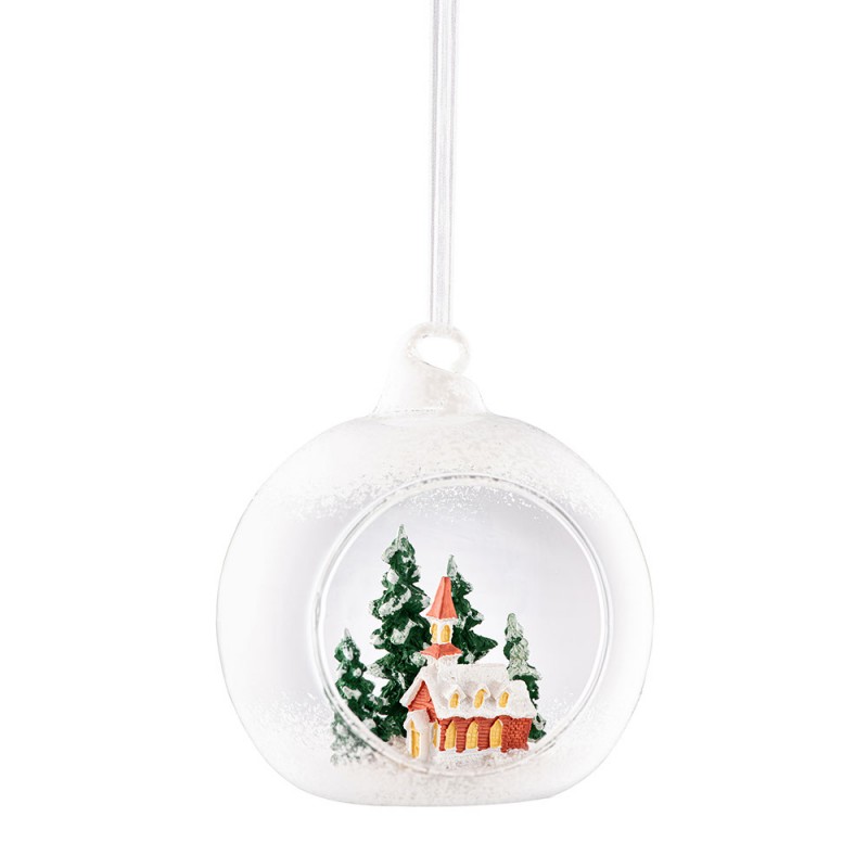 Church Scene Hanging Bauble Ornament - Galway Crystal