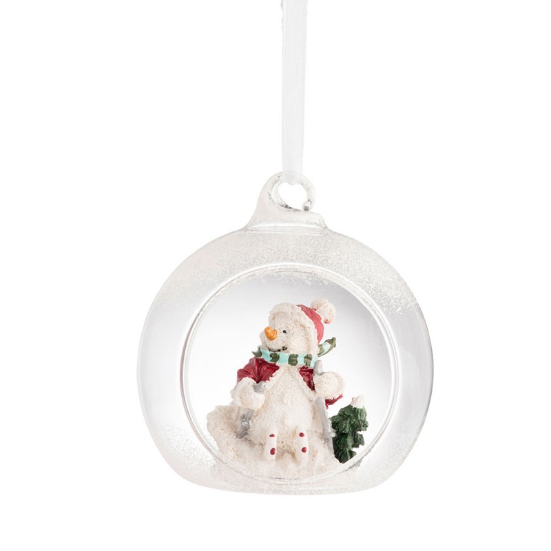Skiing Snowman Hanging Ornament - Galway Crystal