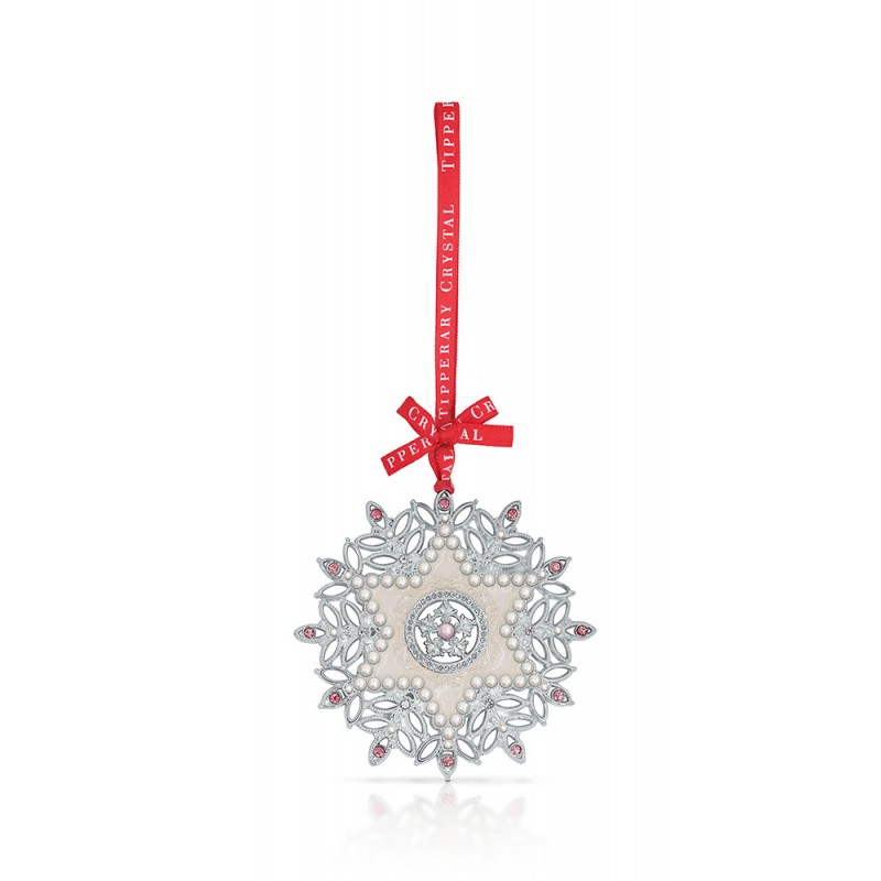 Pearl Snowflake Christmas Decoration - Tipperary Crystal