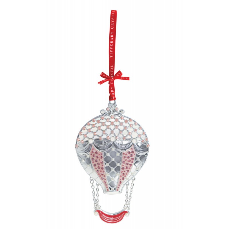 Pearl Hot Air Balloon Christmas Decoration- Tipperary Crystal