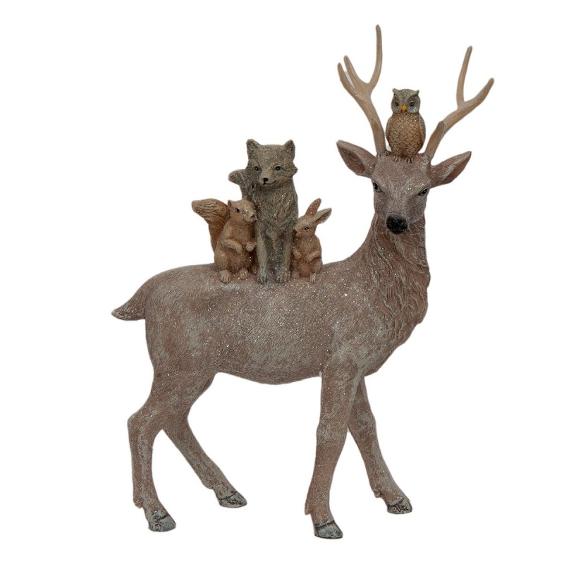 Silver Reindeer with Forest Creatures - Cherished Moments Silver Reindeer with Forest Creatures - Cherished Moments