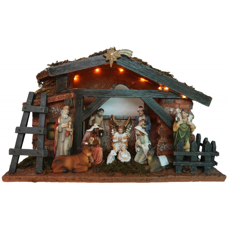 Medium 11 Piece Nativity Set with Stable & Light (9.6cm figures) Medium 11 Piece Nativity Set with Stable & Light (9.6cm figures)