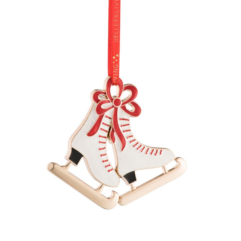 Ice Skates Enamel Ornament Belleek Living
