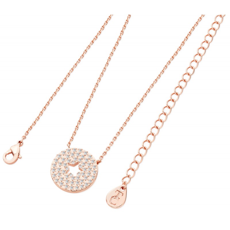Star Cut-Out Rose Gold Round Pave Pendant