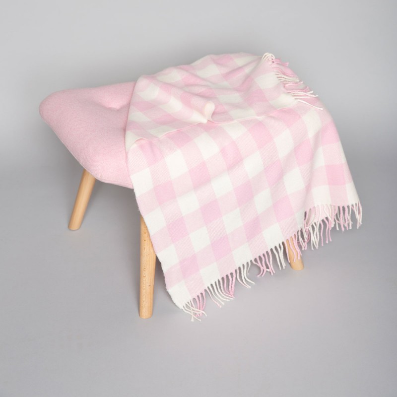 Pink Check Baby Blanket - Foxford