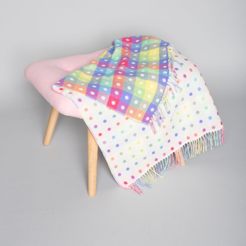 Rainbow Multi-Spot Baby Blanket - Foxford