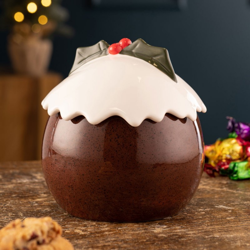 Christmas Pudding Cookie or Sweet Jar Belleek Living