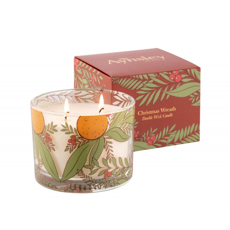 Aynsley Christmas Wreath Candle (Redcurrent & Star Anise)