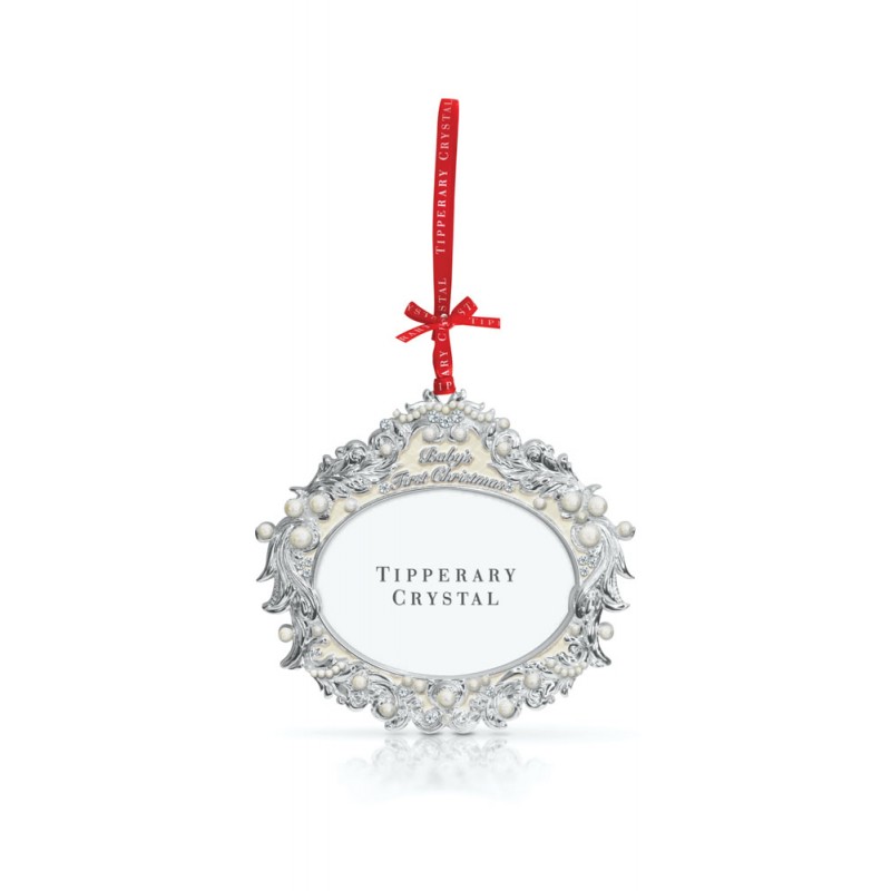 Pearl 1st Christmas Frame Decoration  - Tipperary Crystal