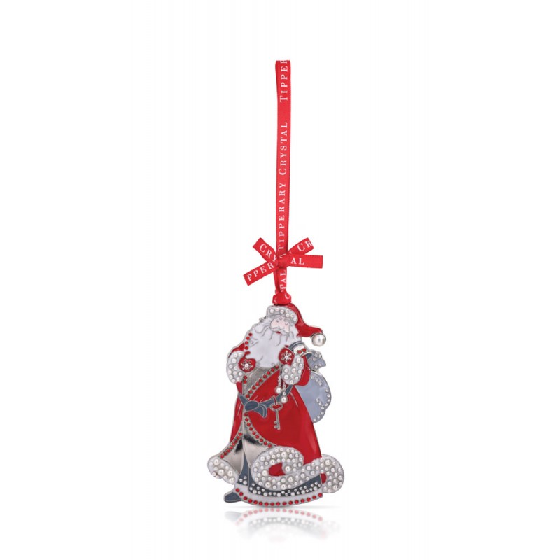 Pearl Santa Christmas Decoration  - Tipperary Crystal