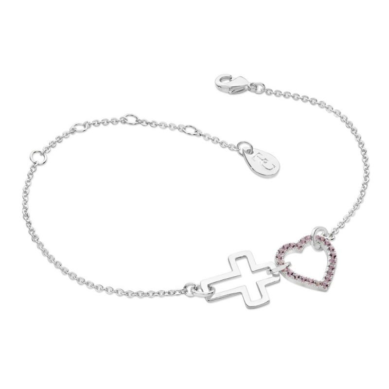 Interlocking Heart & Cross Bracelet