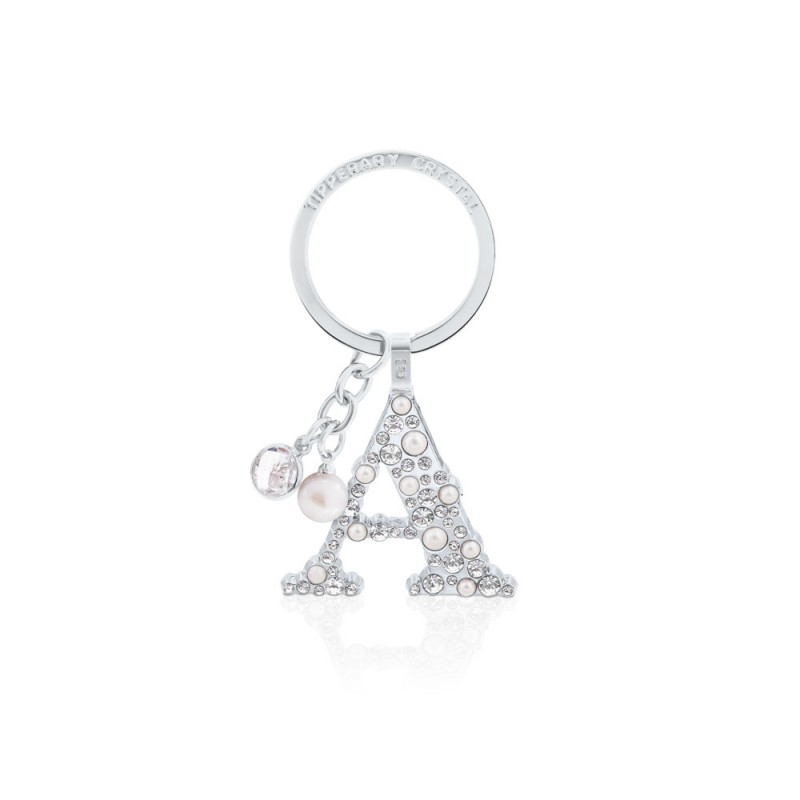 Tipperary Crystal Pearl & Diamond Keyring - A