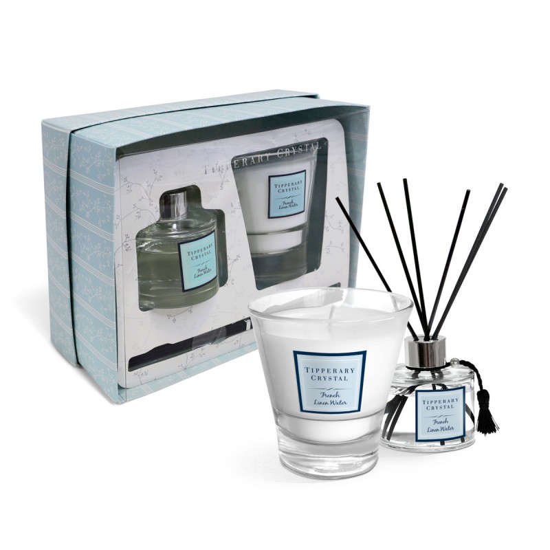 French Linen Candle & Diffuser Folded Card Gift Set