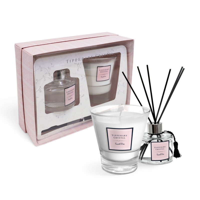 Sweet Pea Candle & Diffuser Folded Card Gift Set