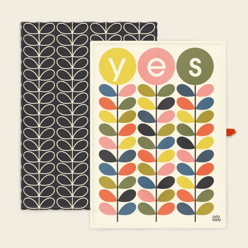 Set Of 2 Tea Towels - Yes/LInear Stem Set Of 2 Tea Towels - Yes/LInear Stem