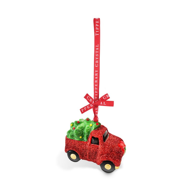 Porcelain Truck with Tree  Christmas Decoration - Tipperary Crystal