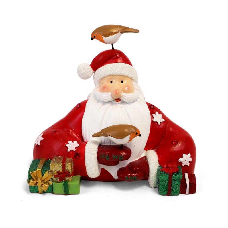 Santa with Robins - Tipperary Christmas Ornament