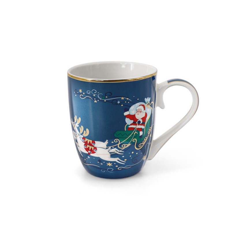 Single Christmas Mug - Santa on Sleigh - Tipperary