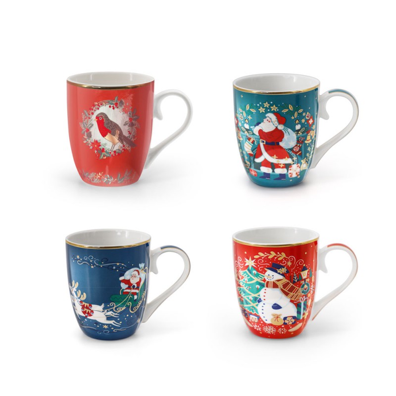 Set of 4 Christmas Mugs - Tipperary