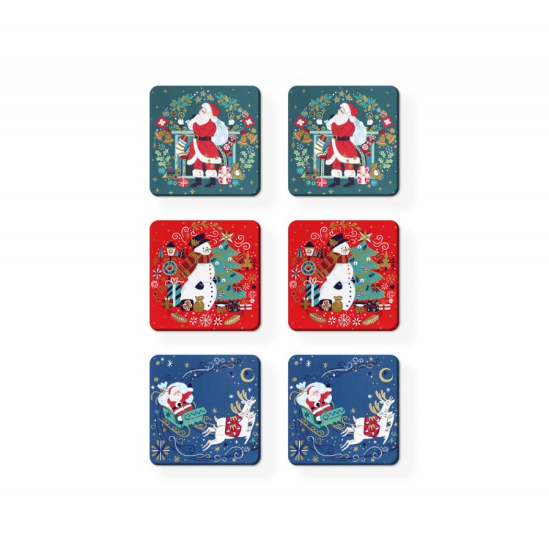 Set of 6 Christmas Coasters - Tipperary