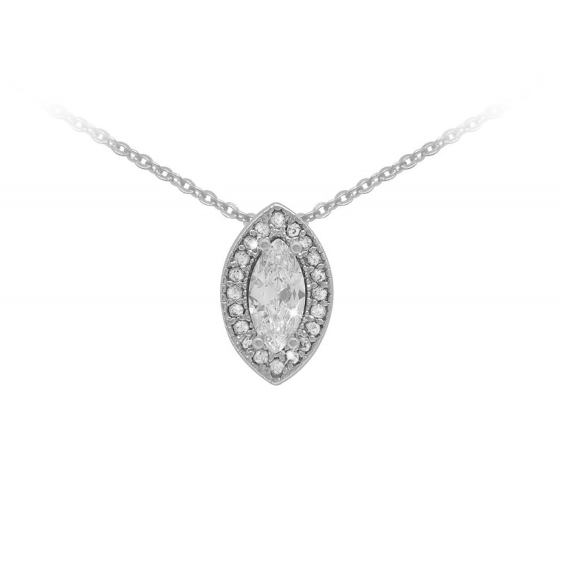 Sterling Silver Marquise Cut Pendant