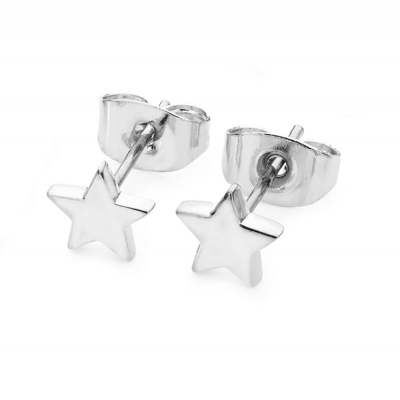 Sterling Silver Star Mini Stud Earrings