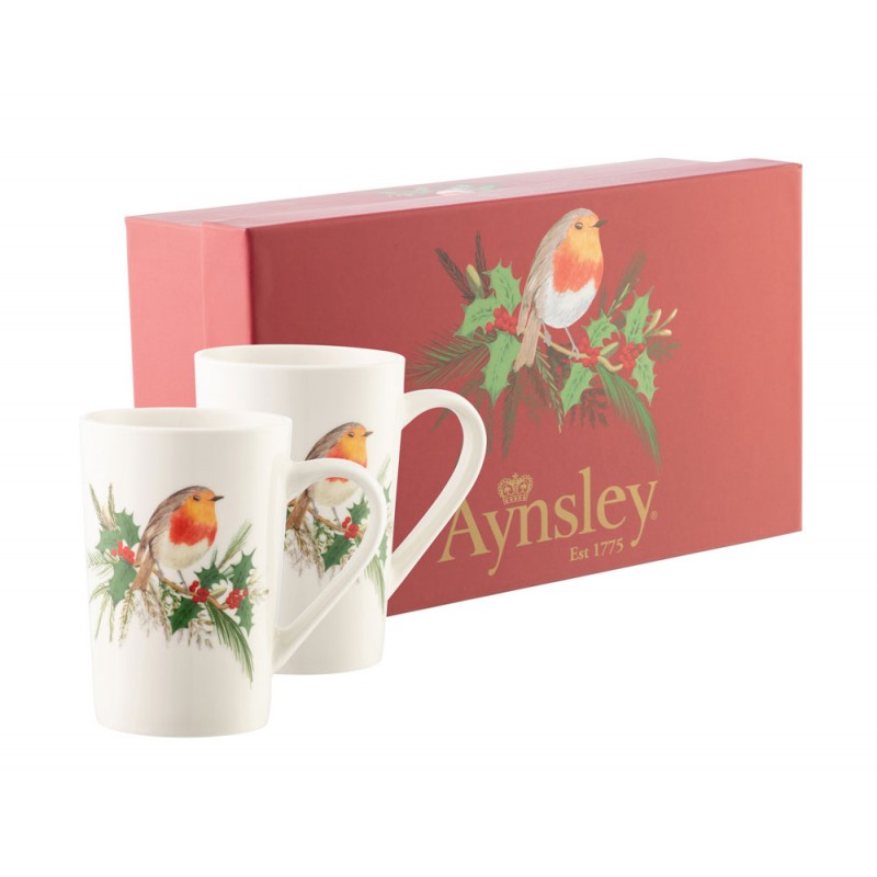 Robin Latte / Set Of 2 Large Mugs - Aynsley