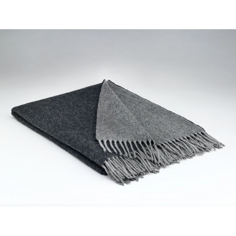 Charcoal Supersoft Reversible Lambswool Throw - McNutt of Donegal
