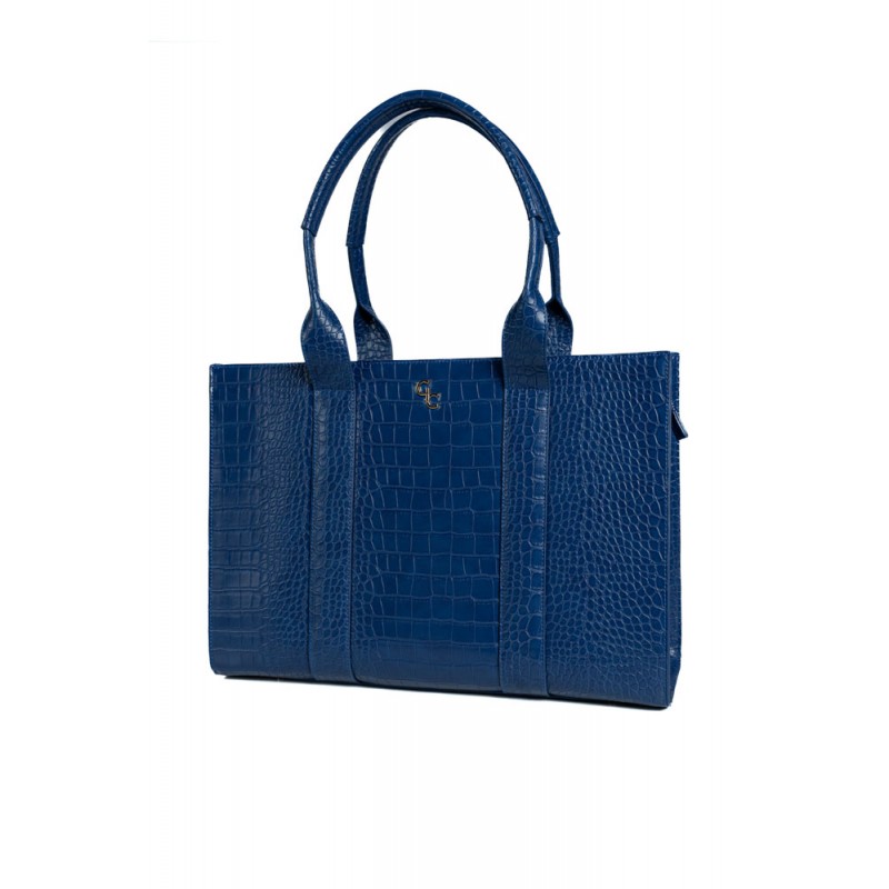 XL Tote - Atlantic Blue - Croc Detail