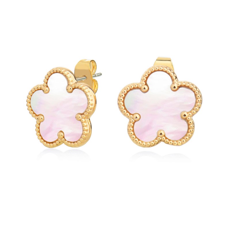 Le Fleur Collection Mop Earrings Yellow Gold