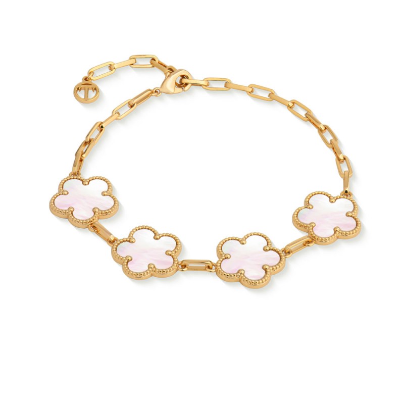 Le Fleur Collection Mop Bracelet 4 Charm Yellow Gold