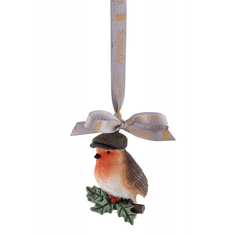Flat Cap Robin Hanging Ornament - Aynsley