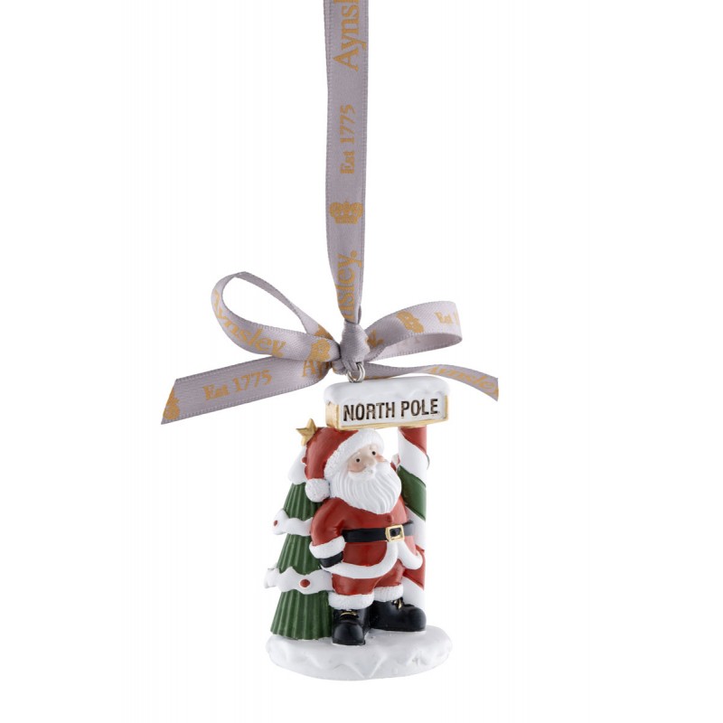 Santa at the North Pole Hanging Ornament - Aynsley