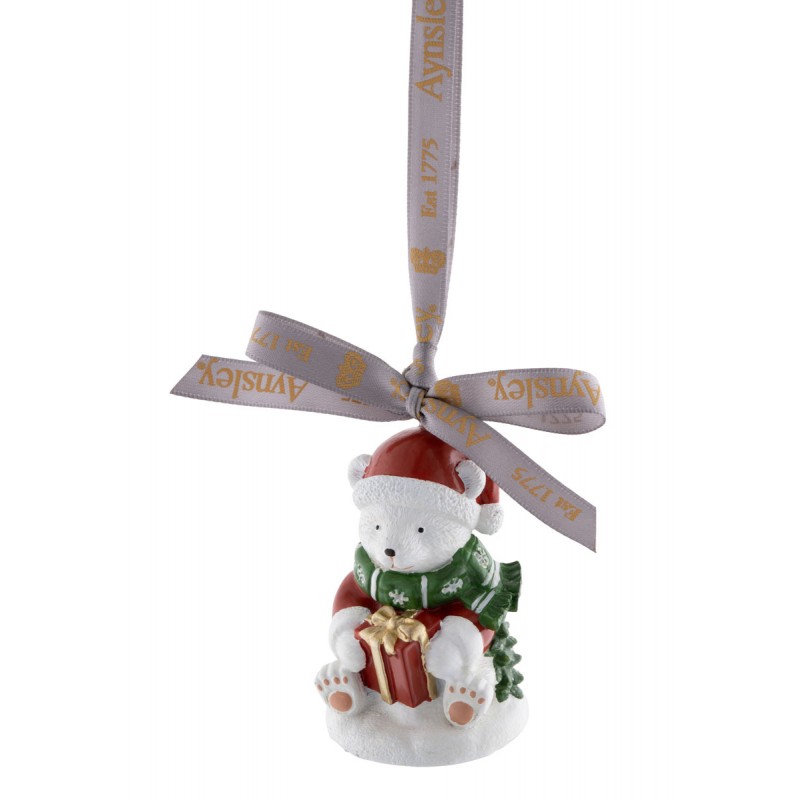 Polar Bear & Gift Hanging Ornament - Aynsley