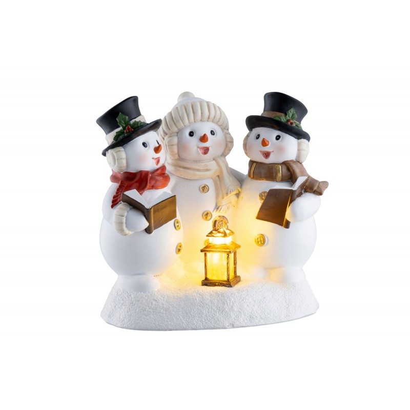 Trio of Snowmen Carol Singers LED Figurine - Aynsley