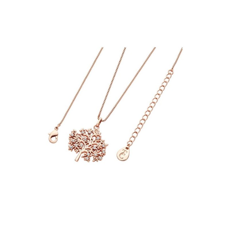 Tree of Life Pendant with Clear CZ - Rose Gold
