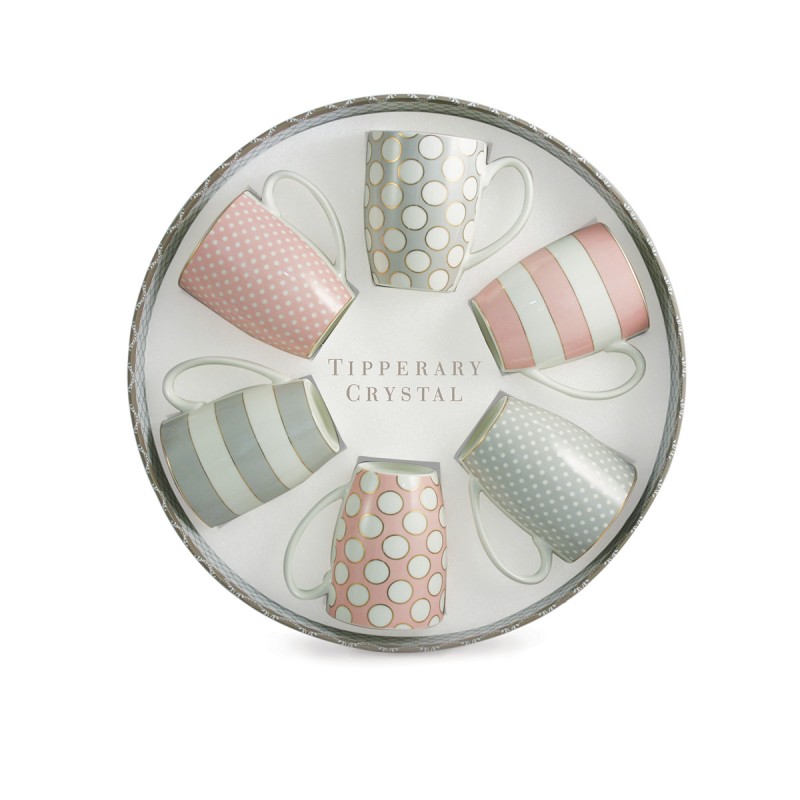 Spots & Stripes Party Pack - Tipperary Crystal Bone China Mugs